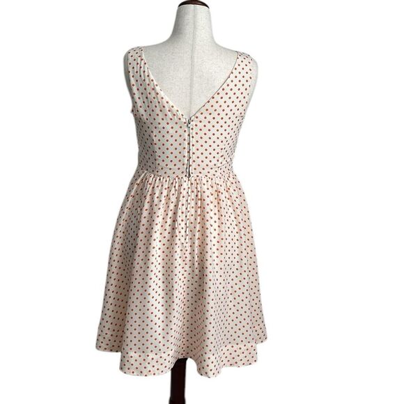 Anthropologie Moulinette Soeurs Silk Polka Dot Fit & Flare Retro Dress Size 6. - Picture 2 of 12